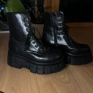 EGO Black Chunky Combat Boots
